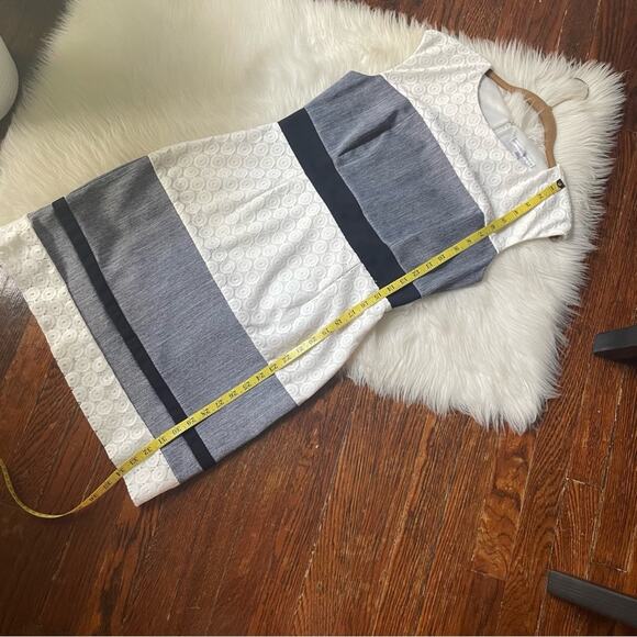 Textured Striped Sheath Dress Sleeveless by Sandra Darren Size 8 - Picture 7 of 9